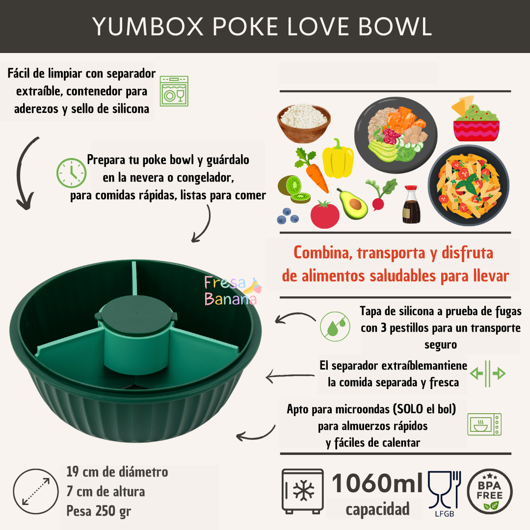 Poke Bowl Yumbox - Kale Green