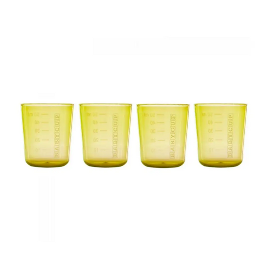 Conjunto de 4 copos Babycup Baby - Amarelo