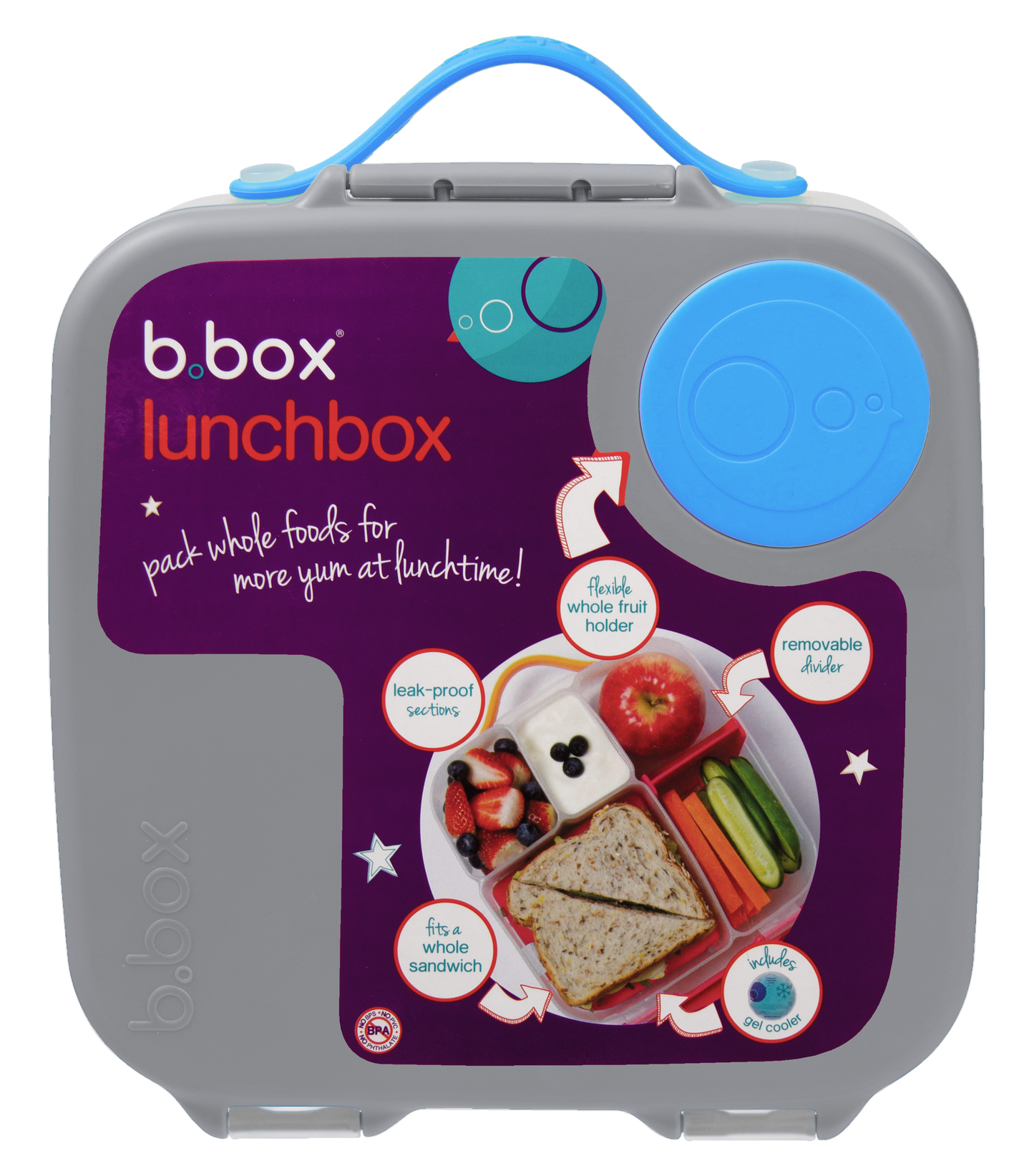 Grande boîte à lunch B.Box avec glacière - Ardoise bleue