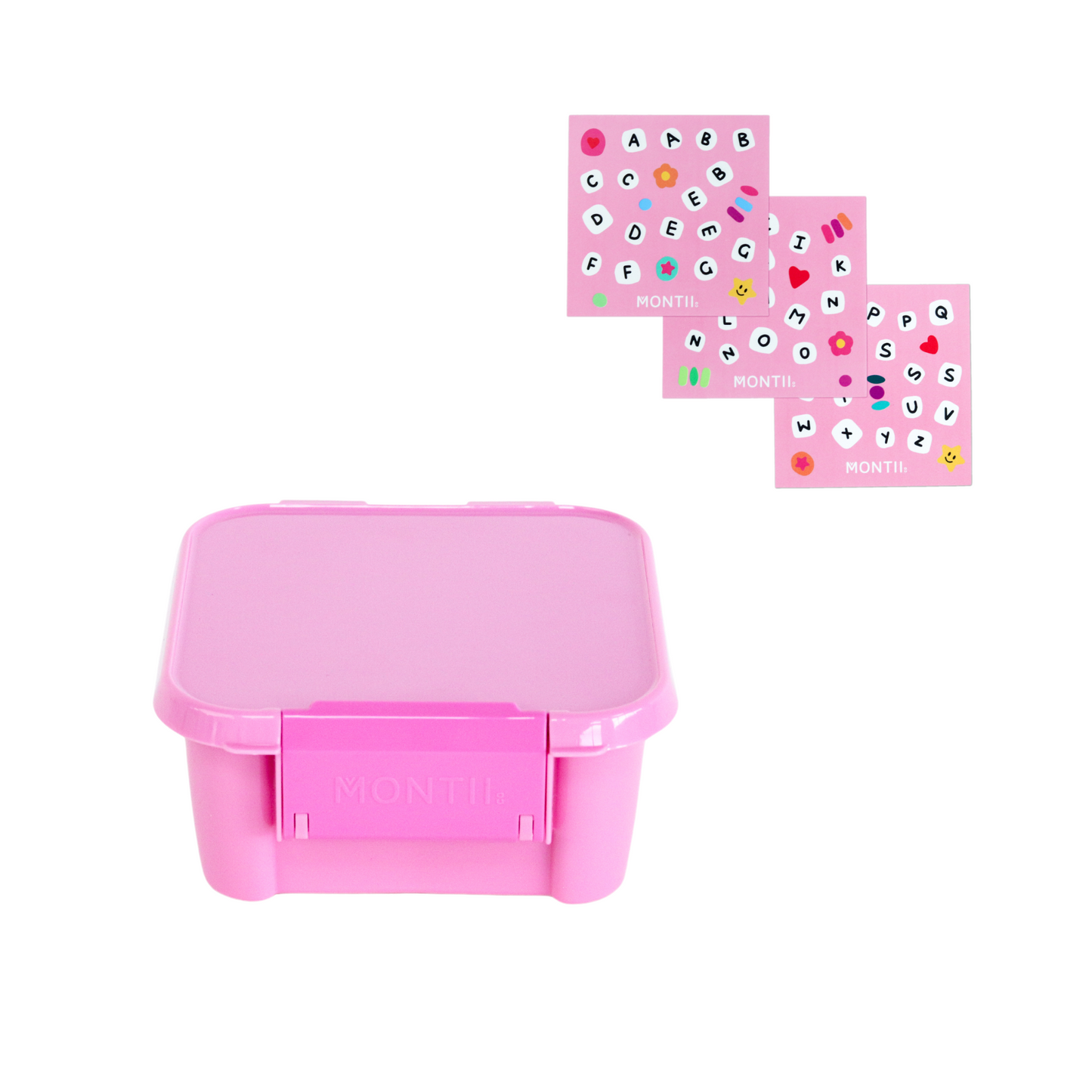 Fiambrera Bento 2 con Pegatinas MontiiCo - Rosa Friends For Ever