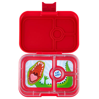 Fiambrera Yumbox Panino 4 secciones - Wow Red Dinosaur