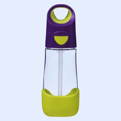 Botella con Pajita B.Box 450ml - Passion Splash - Morado