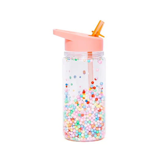 Botella con Pajita Popsicles - Coral - Rosa - Petit Monkey