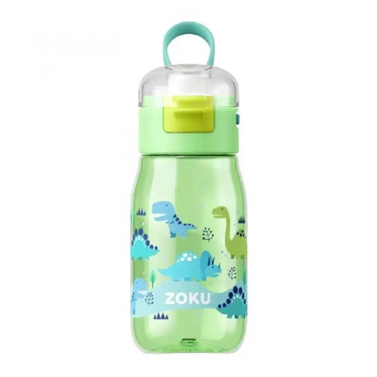 Botella Zoku Flip Gulp - Dino Verde 465ml - Verde - Zoku