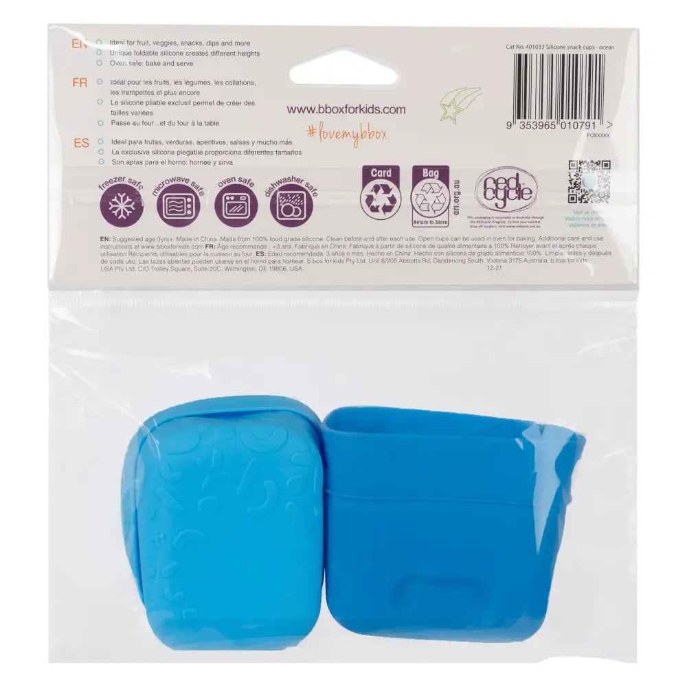 Cubos de Silicona para Snacks B.Box Set de 2 - Ocean - Azul