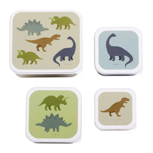 Fiambrera A Little Lovely Company Set de 4 - Dinosaurios -