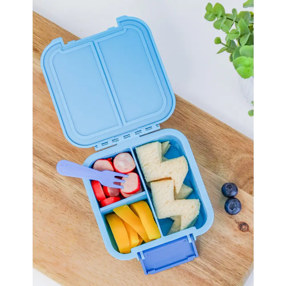 Fiambrera Bento 2 con Pegatinas MontiiCo - Azul Superhéroe