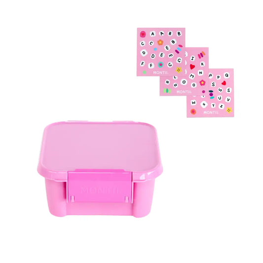 Fiambrera Bento 2 con Pegatinas MontiiCo - Rosa Friends For