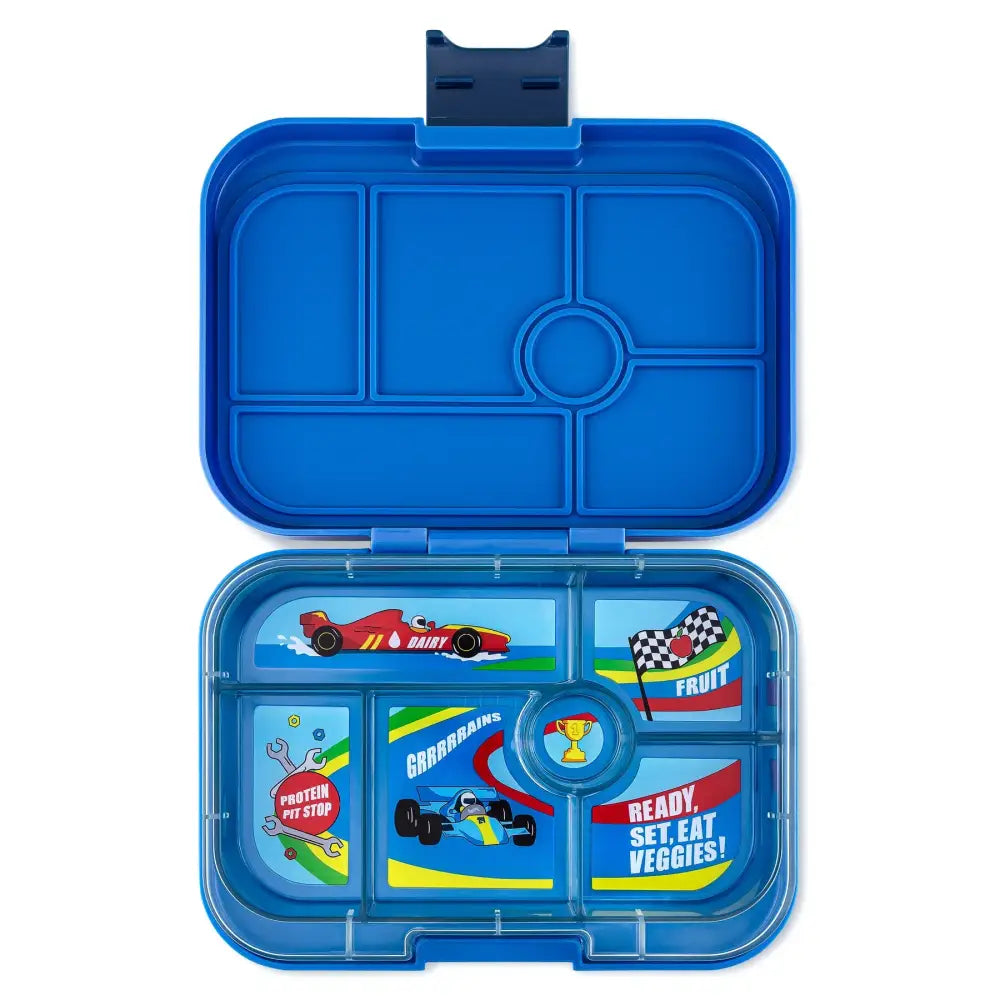 Fiambrera Yumbox Original 6 secciones - Surf Blue Race Cars