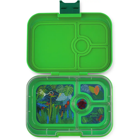 Yumbox Leakproof Sandwich friendly Bento box - Panino 4-sections Bamboo green / Jungle tray