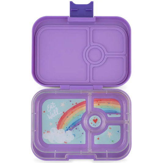 Yumbox Leakproof Sandwich friendly Bento box - Panino 4-sections Dreamy purple / Rainbow tray