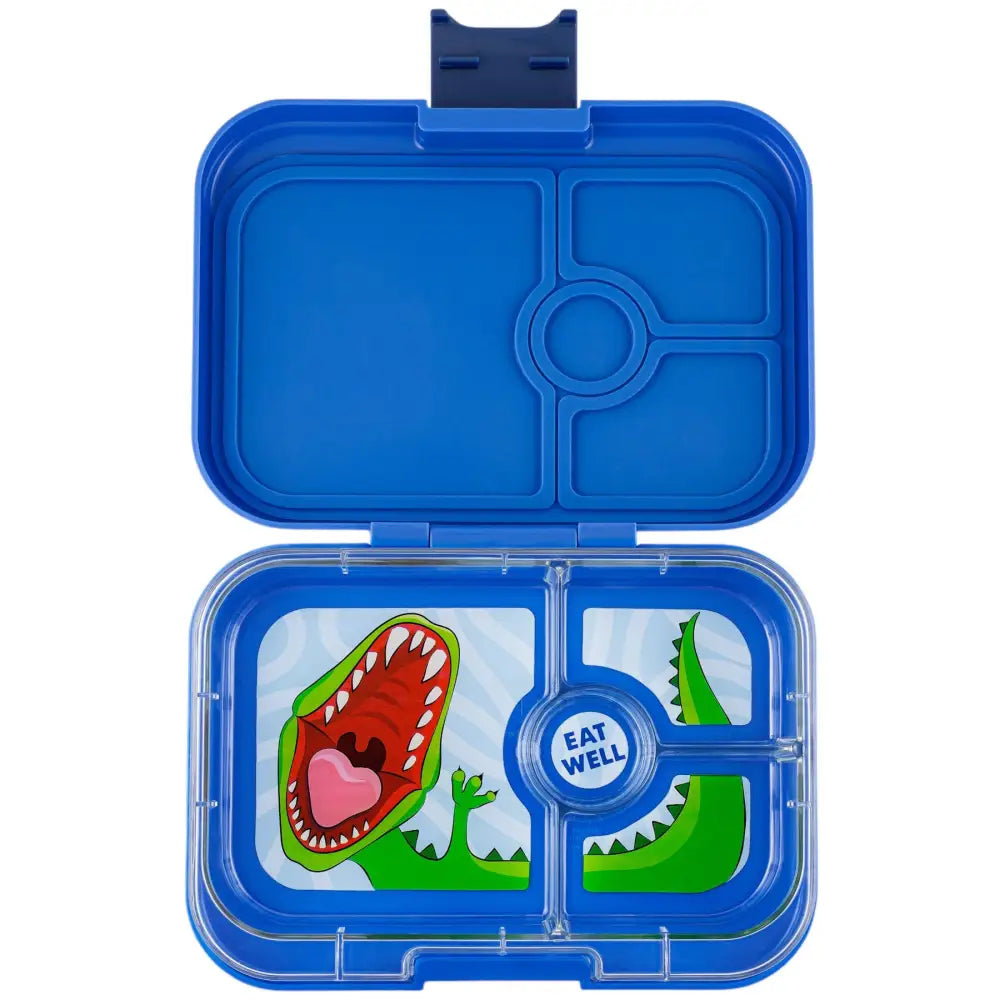 Fiambrera Yumbox Panino 4 secciones - Surf Blue Dinosaur