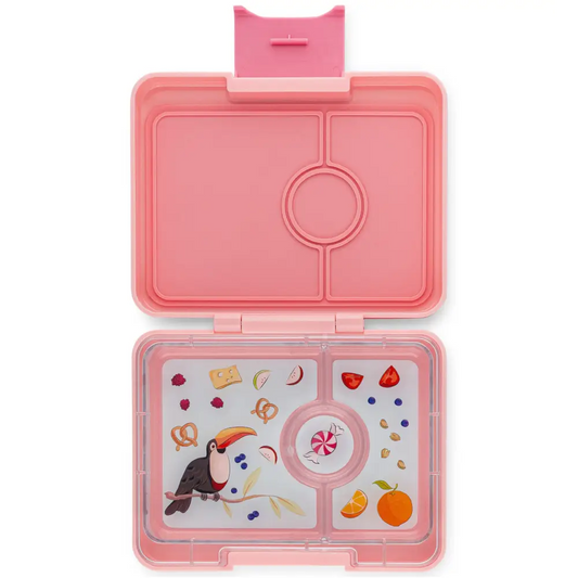 Yumbox Snack size Bento box 3-sections Coco Pink / Toucan