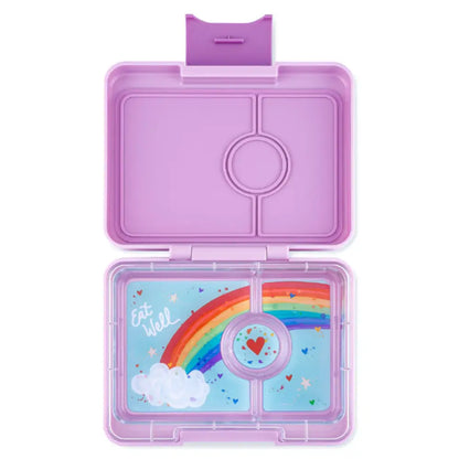 Fiambrera Yumbox Snack 3 secciones - Lulu Purple Rainbow