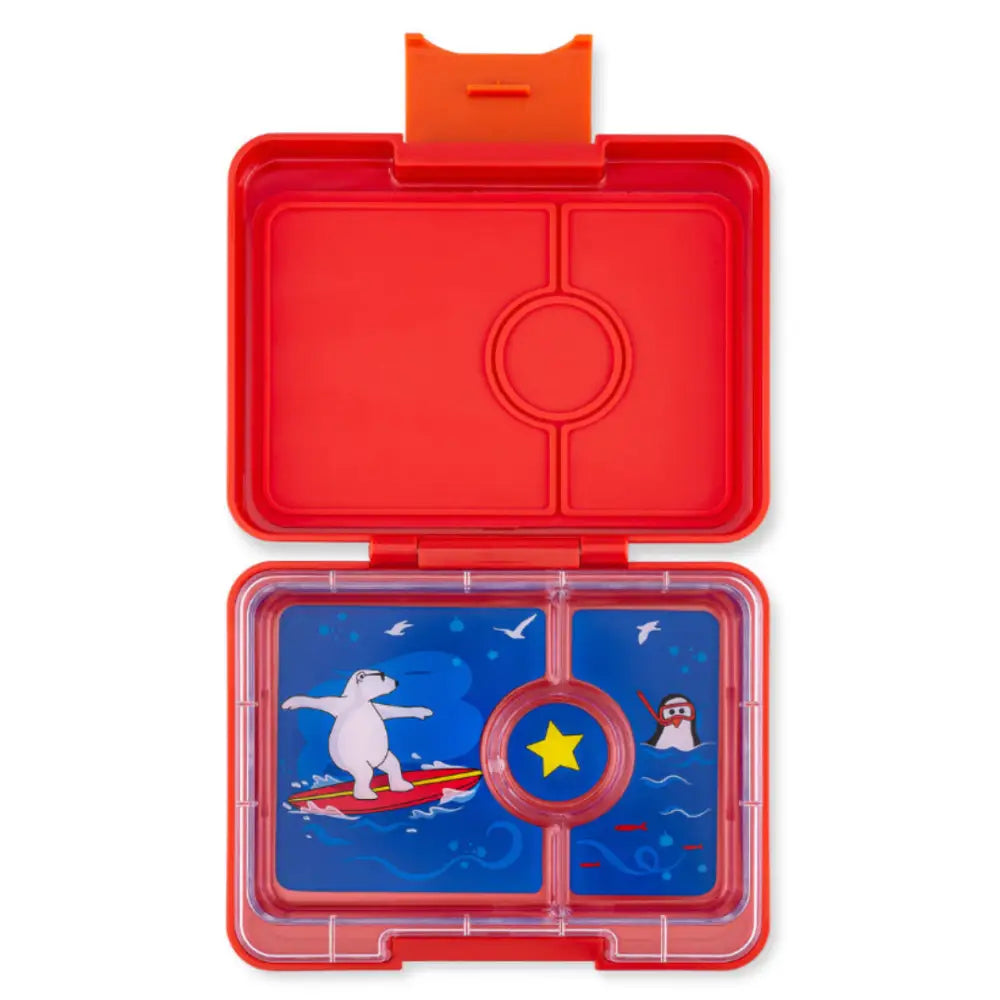 Fiambrera Yumbox Snack 3 secciones - Roar Red Polar Bear