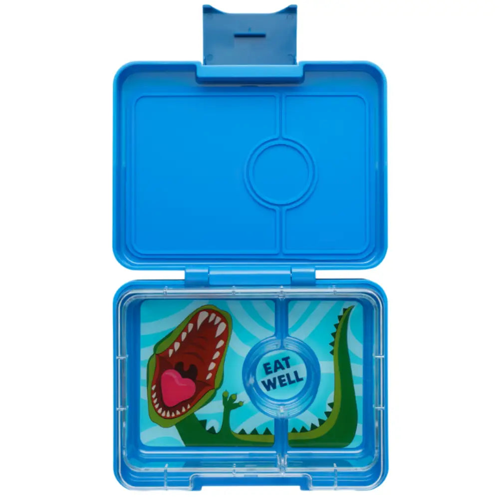 Fiambrera Yumbox Snack 3 secciones - Surf Blue Dinosaur