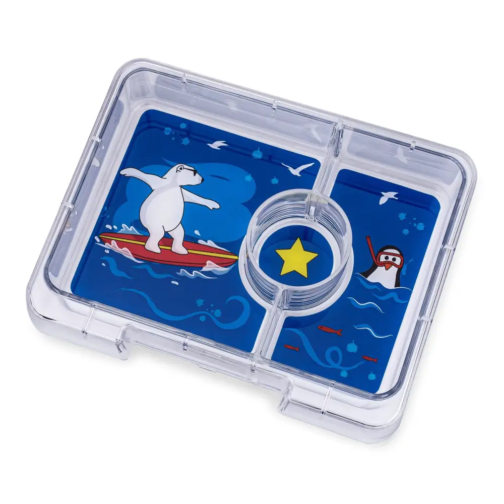 Fiambrera Yumbox Snack 3 secciones - Surf Blue Polar Bear