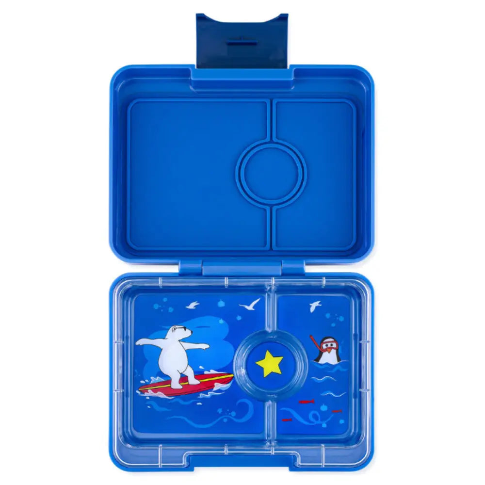 Fiambrera Yumbox Snack 3 secciones - Surf Blue Polar Bear