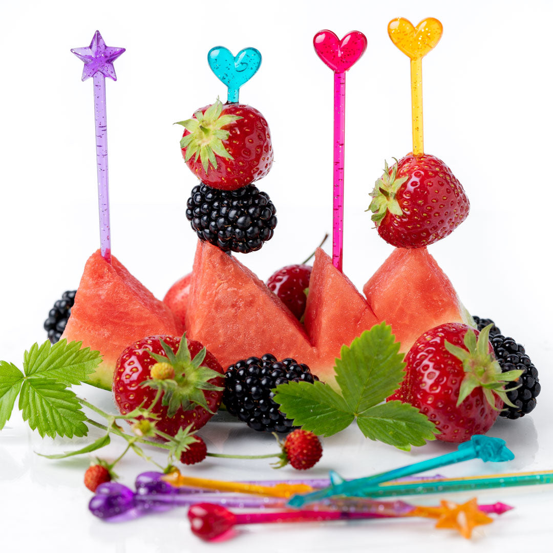 Pinchos para brocheta de frutas - Purpurina x12