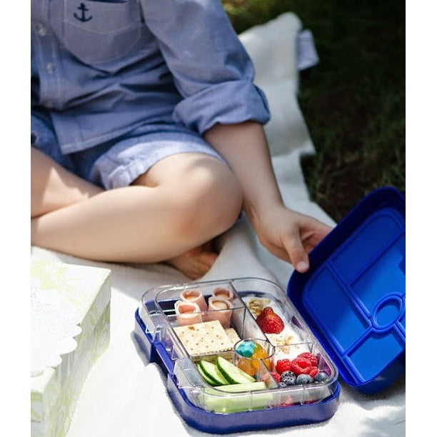 Lancheira Yumbox Original 6 seções - Surf Blue Race Cars