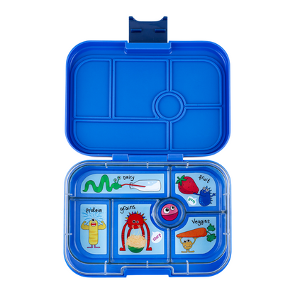 Lancheira Yumbox Original 6 seções - Surf Blue Race Cars