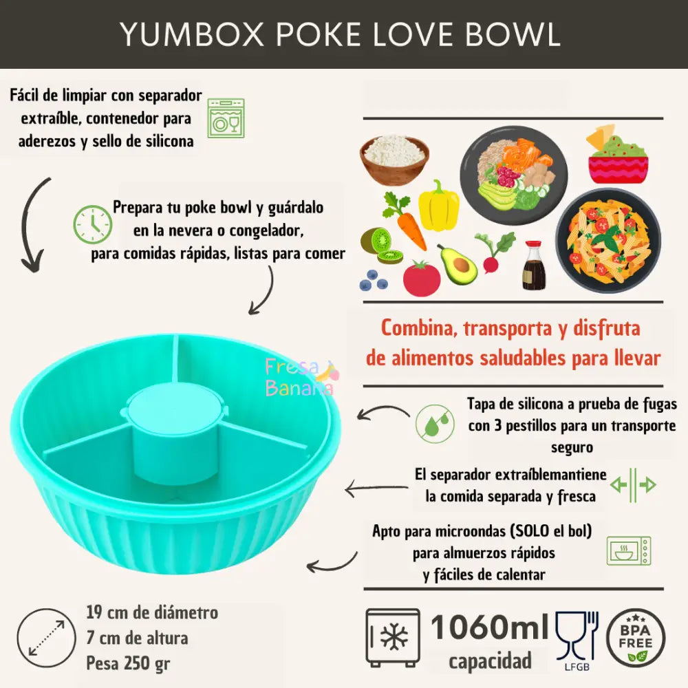 Poke Bowl Yumbox - Paradise Aqua - Aqua - Yumbox