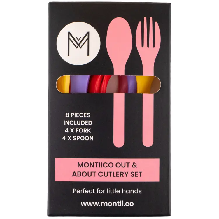 MontiiCo Out & About Cutlery Set - Strawberry