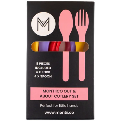 MontiiCo Out & About Cutlery Set - Strawberry